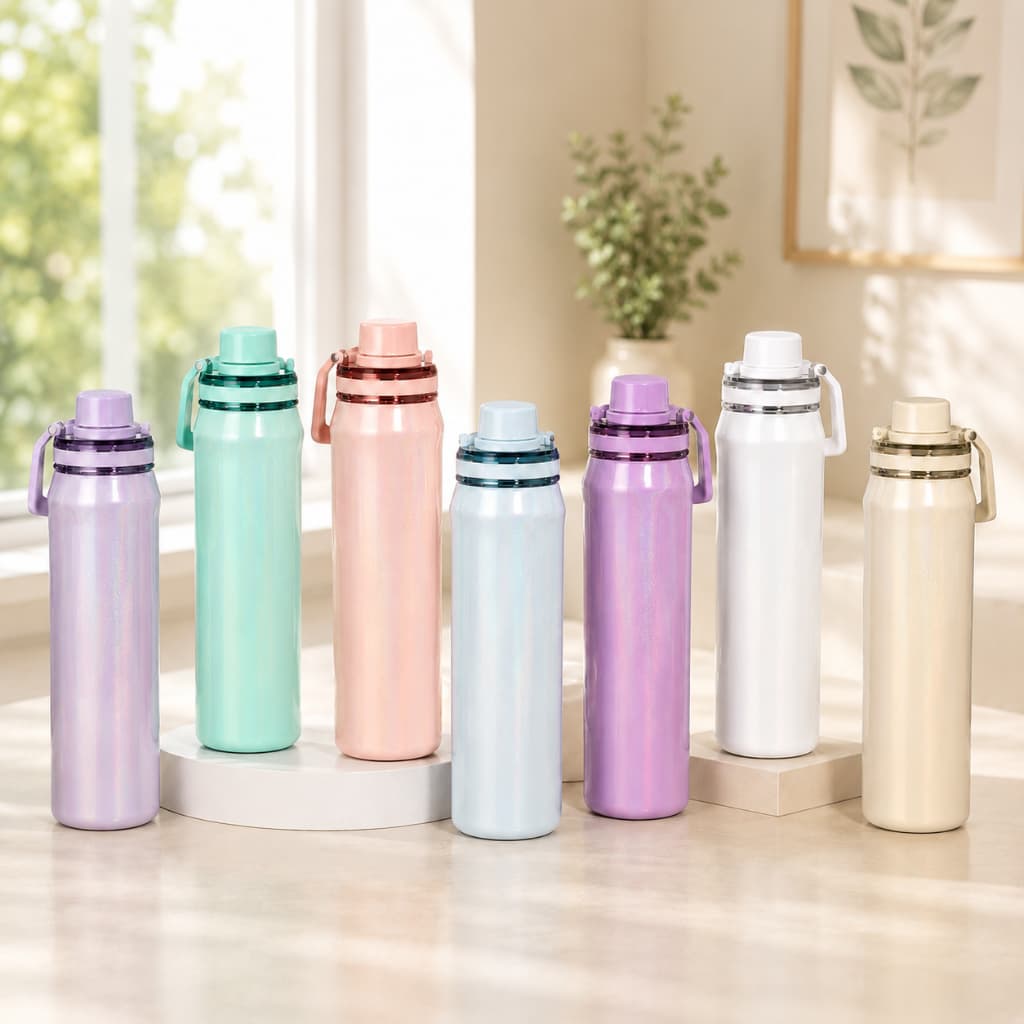 Garrafa Térmica Inox 350ml/600ml/750ml l Esportiva Academia Gelada Quente Tinta arco-íris brilhante #1959