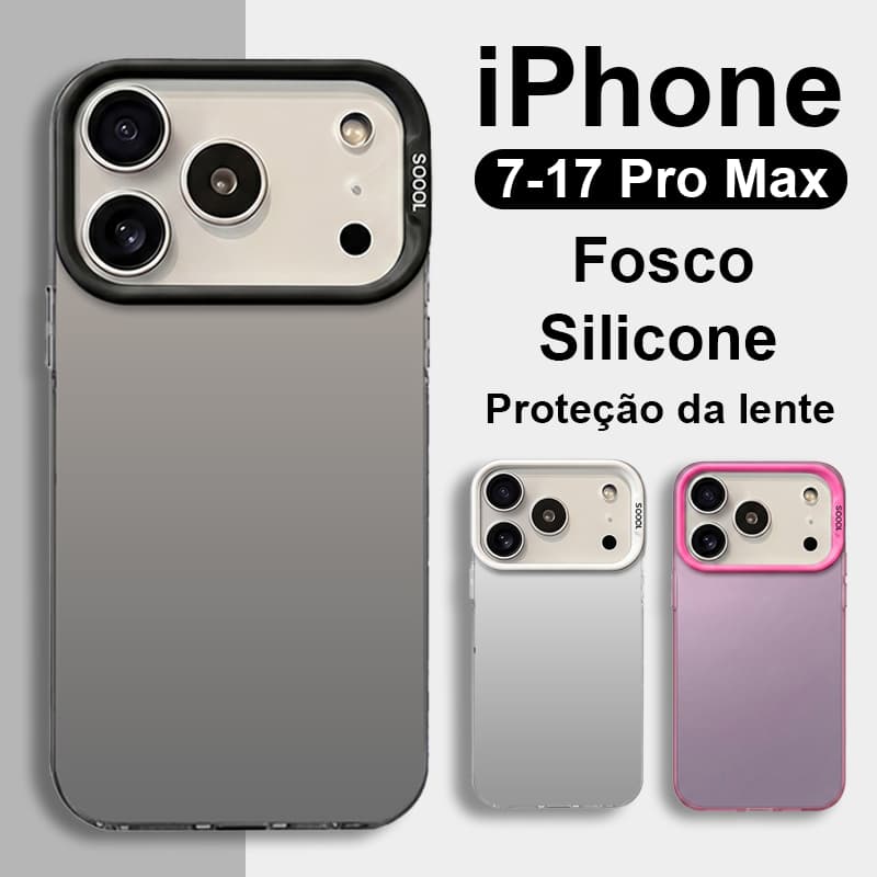 Capinha de silicone fosca anti-impacto compatível com iPhone XS,11,12 ProMax,13,14,15Plus,16,17 Air