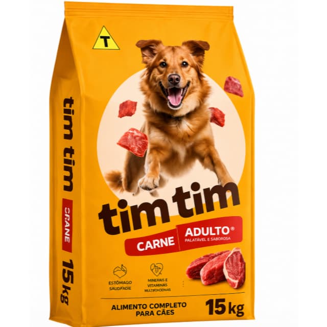 Ração Tim Tim Adulto Premium 15kg - Saúde da Pele, Digestão e Sistema Imunológico