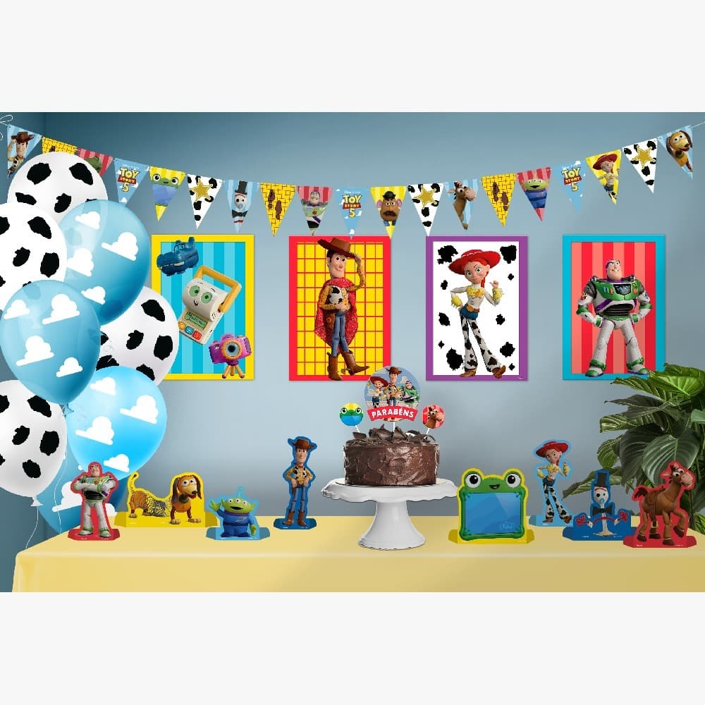Kit Festa Decorativo Completo Topo de Bolo com 24 Peças - Corinthians Harry Potter Toy Story 5