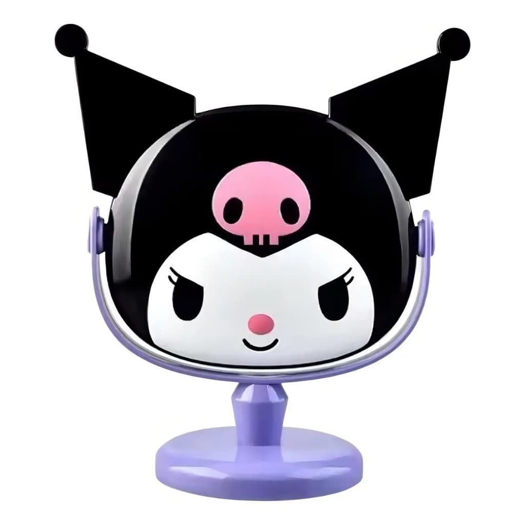 Espelho de mesa com pedestal cosmético Hello Kitty Sanrio Marco Kuromi