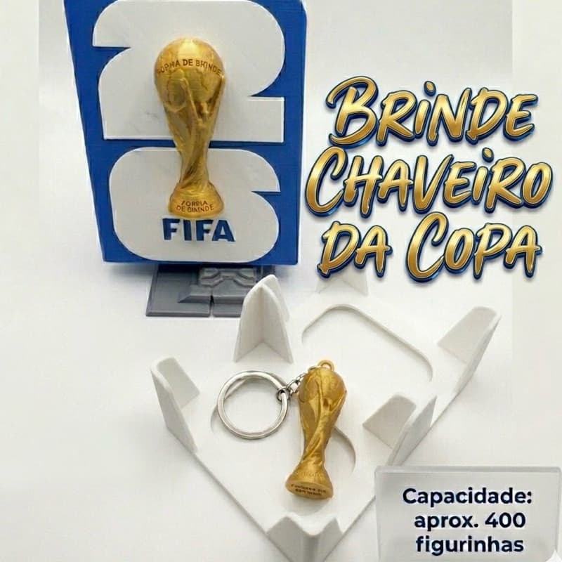 Caixa Organizadora Figurinhas Copa 2026 Porta Figurinhas para Álbum  200 e 400 figurinhas brinde chaveiro da copa