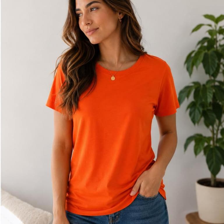 Blusa Feminina Básica Manga Curta Confortável Moda Feminina