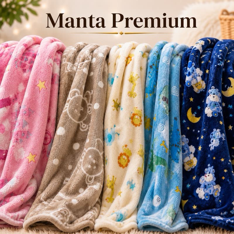 Manta Bebê Soft Antialérgica 90x110 Enxoval Recém Nascido Manta Infantil Berço