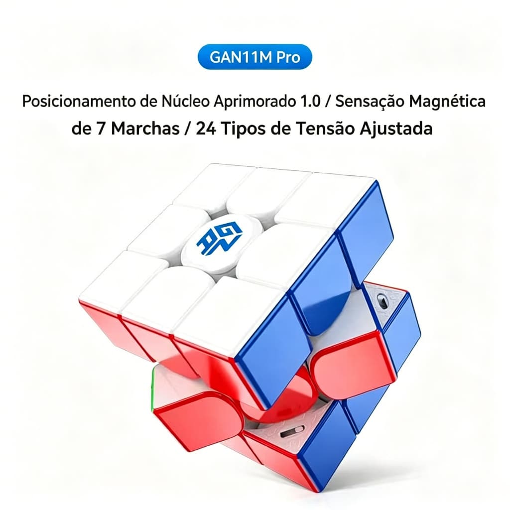 GAN | Cubo Mágico Quebra-Cabeça Magnético 3x3 GAN 11 M Pro, Versão Sem Adesivos