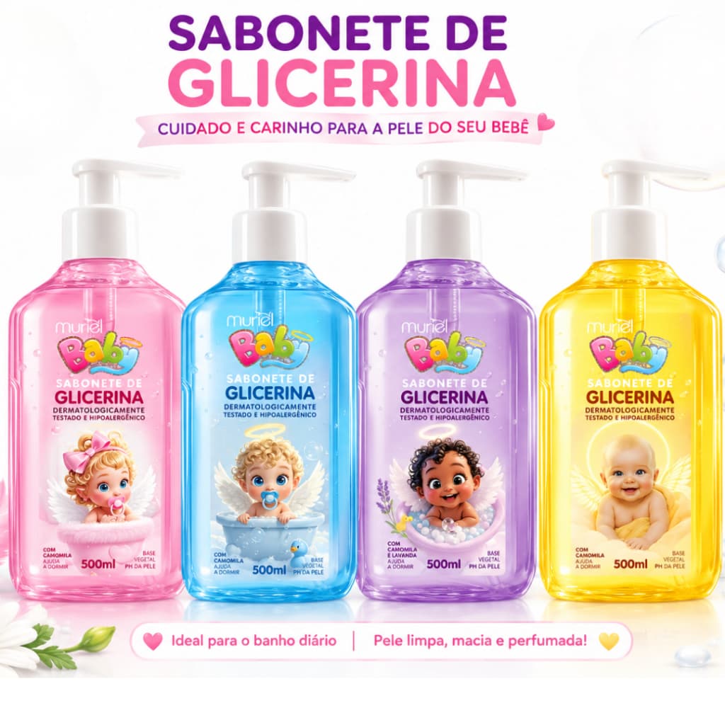 Sabonete de Glicerina com Camomila Muriel Baby 500ml