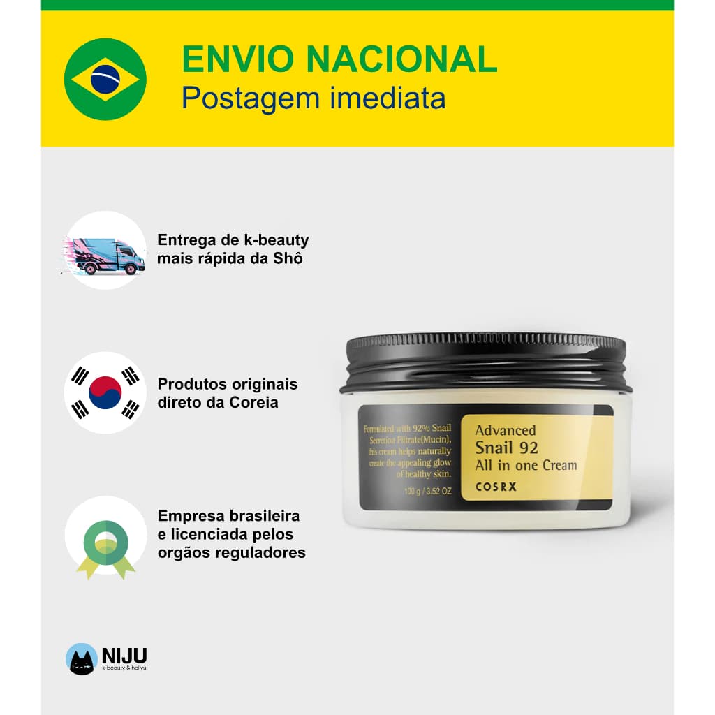 Creme Facial Cosrx Advanced Snail 92 100g - ORIGINAL
