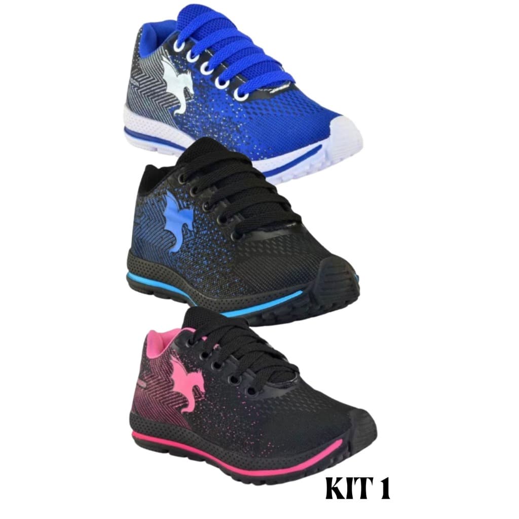 Kit 3 pares Tênis Infantil Casual Meninos e Meninas Infinitty SL