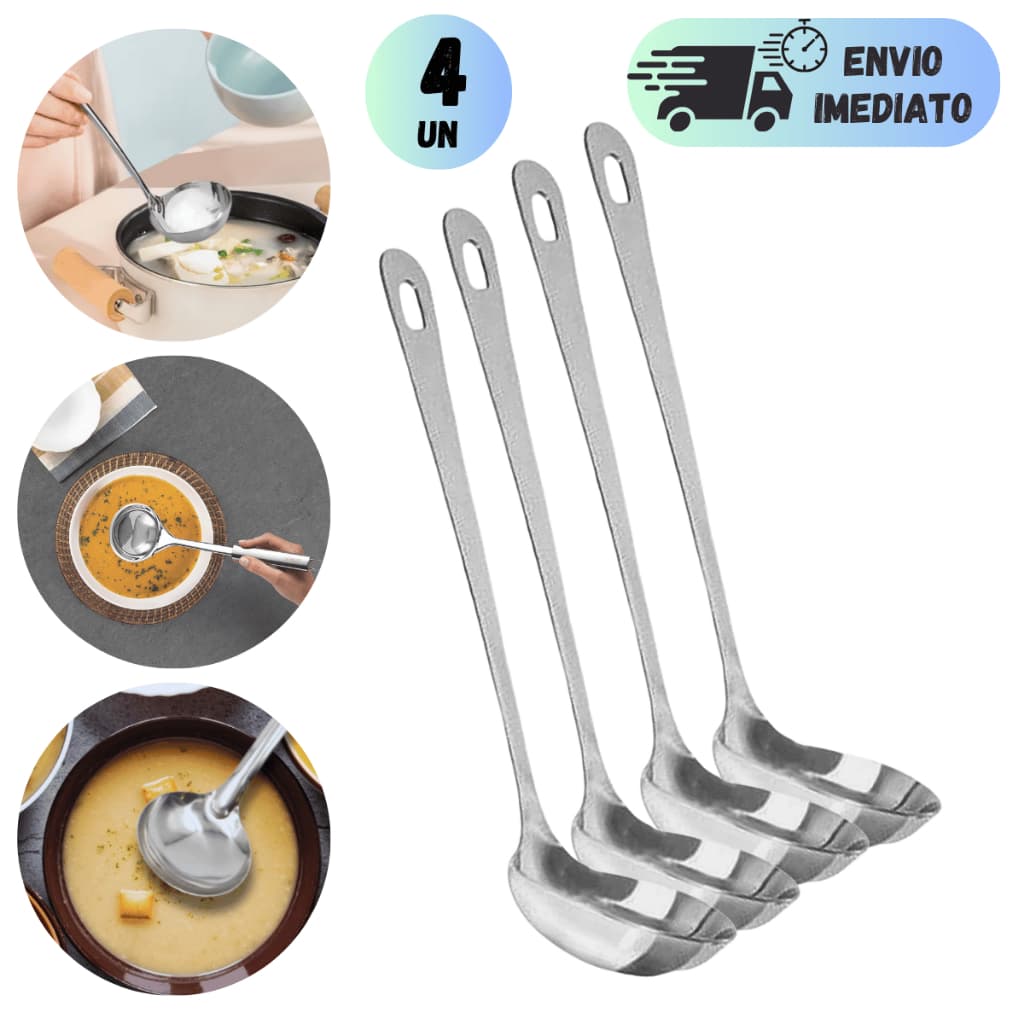 KIT CONCHA 16,8 CM MOLHOS SOPA E CALDOS INOX SUPER RESISTENTE PEQUENO UTENSILIOS PARA COZINHA