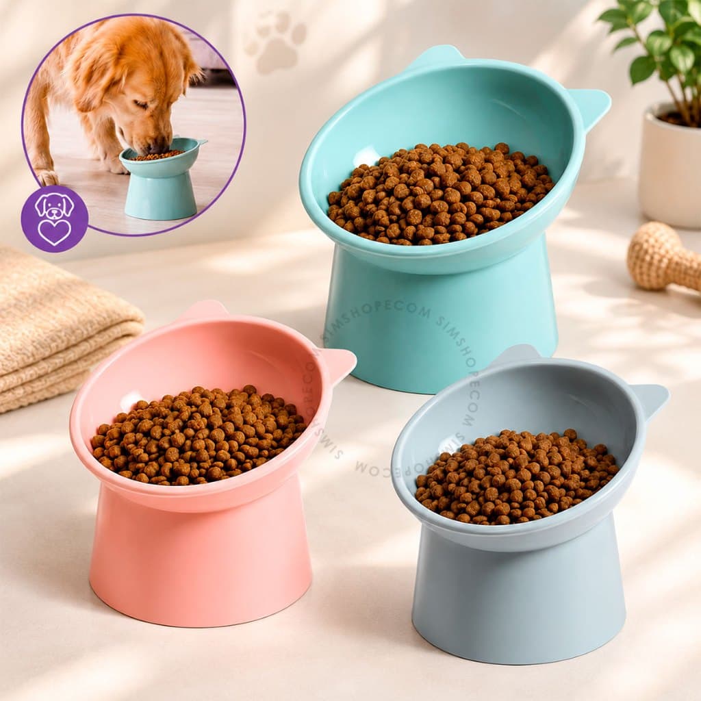 Comedouro Bebedouro 1 2 ou 3 Elevado Anti Engasgo Pet Gato Cachorro Kit e Unidade
