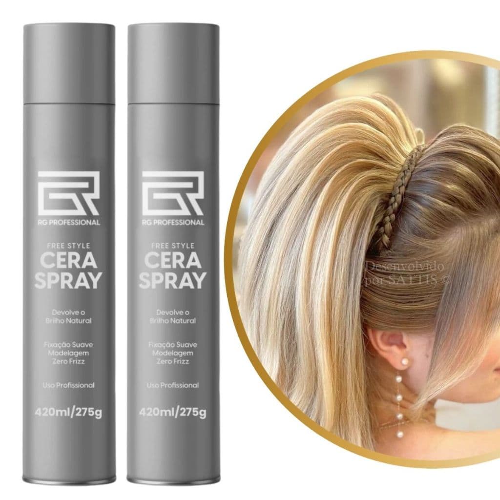Kit 2 Unidades Cera Liquida Spray para Limpeza de Penteados 420ml Rafael Gasparim / RG Professional