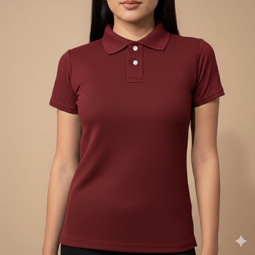 Camisa Polo Feminina Baby Look Piquet Básica Confortável Moda Casual