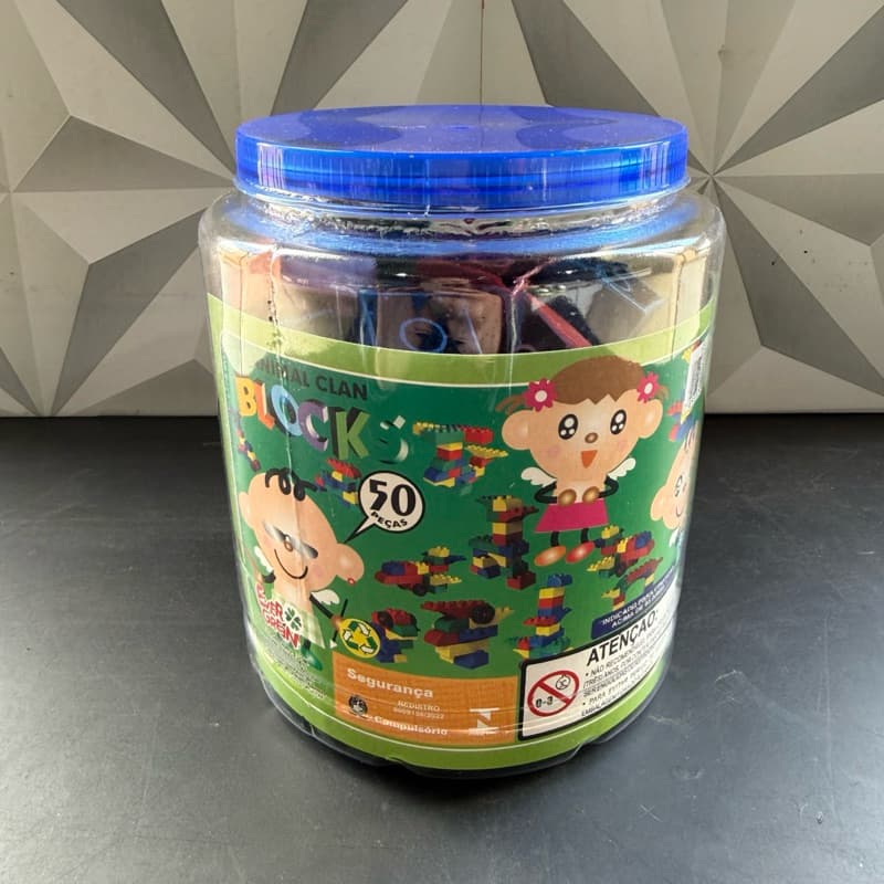 Blocos de montar 50 peças lego colorido para crianças adulto de encaixar menino menina no pote organizador legos pecinha
