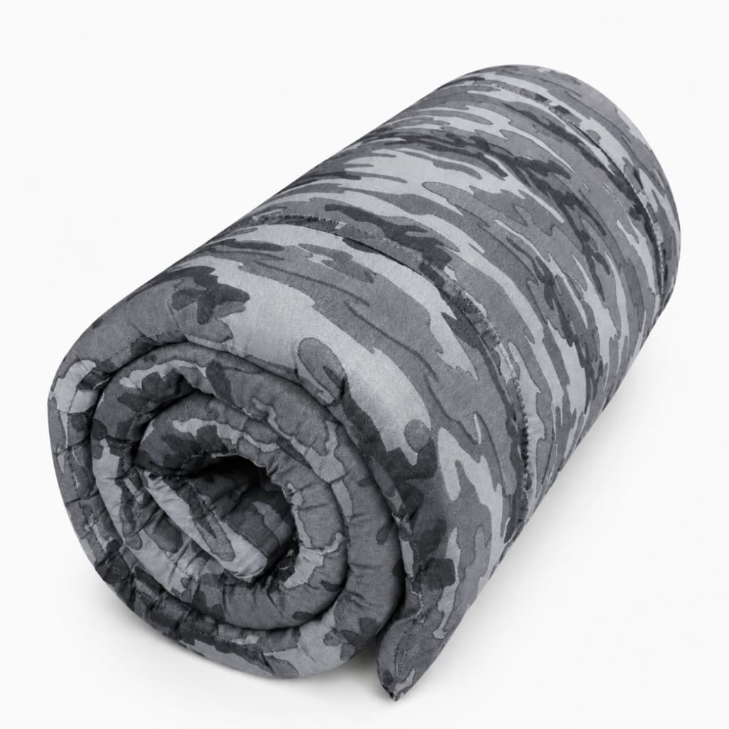 Colchonete Premium Camping Camuflado Solteiro 190x60cm - Verde Militar e Cinza Militar