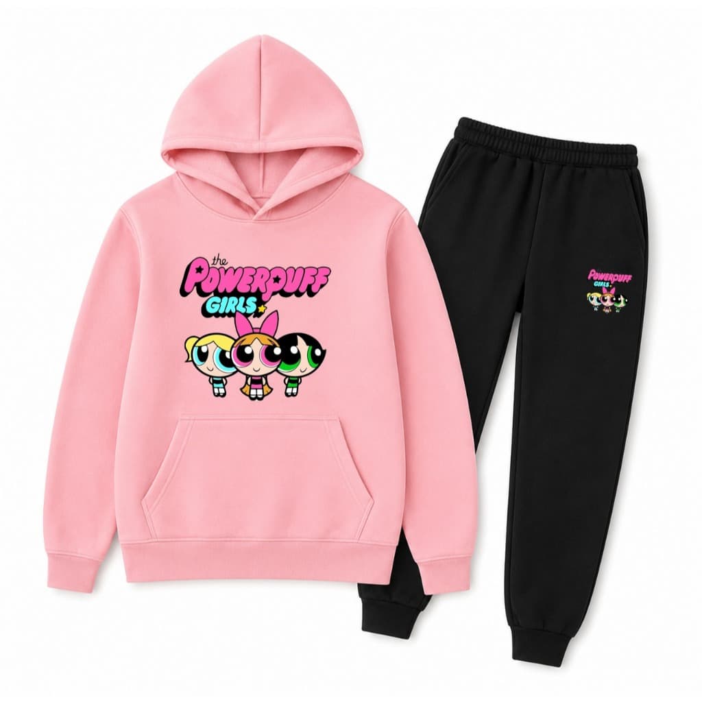 Conjunto Infantil Moletom Blusa de Frio Canguru e Calça Modinha Meninas Inverno Quentinho