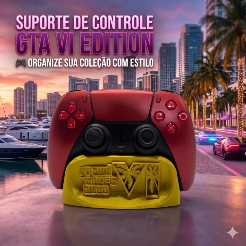 Suporte para Controle PS5 DualSense GTA VI Base Organizador Gamer