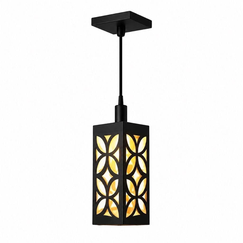 Luminaria Lustre Pendente Decorativo Moderno Luxo Elegante Mdf Preto Minimalista Industrial Casa Sala Quarto Cozinha