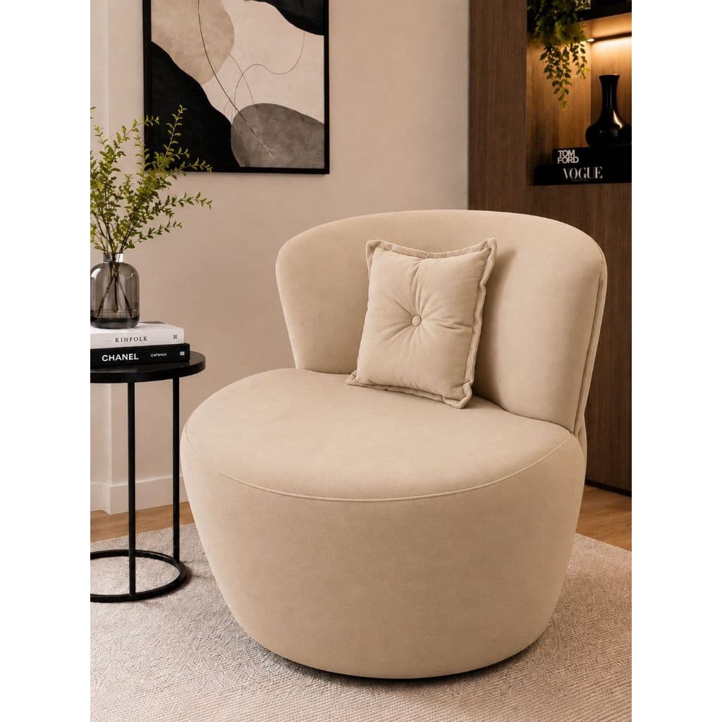 Poltrona Olívia Orgânica Decorativa Moderna para Sala e Quarto Confortável e Elegante