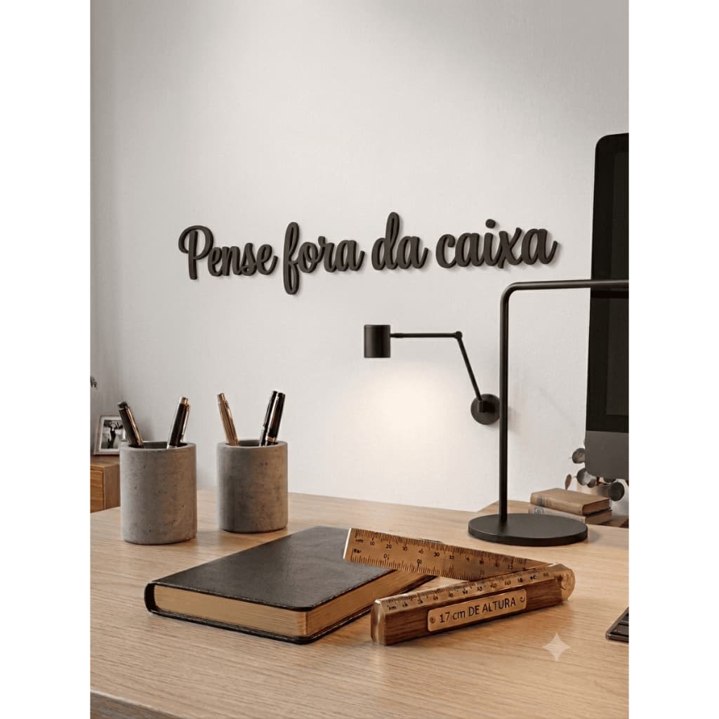 Letreiro De Parede Pense fora da caixa Placa Decorativa 3D/ Placa decorativa impressão 3d/Enfeite de parede impressão 3d