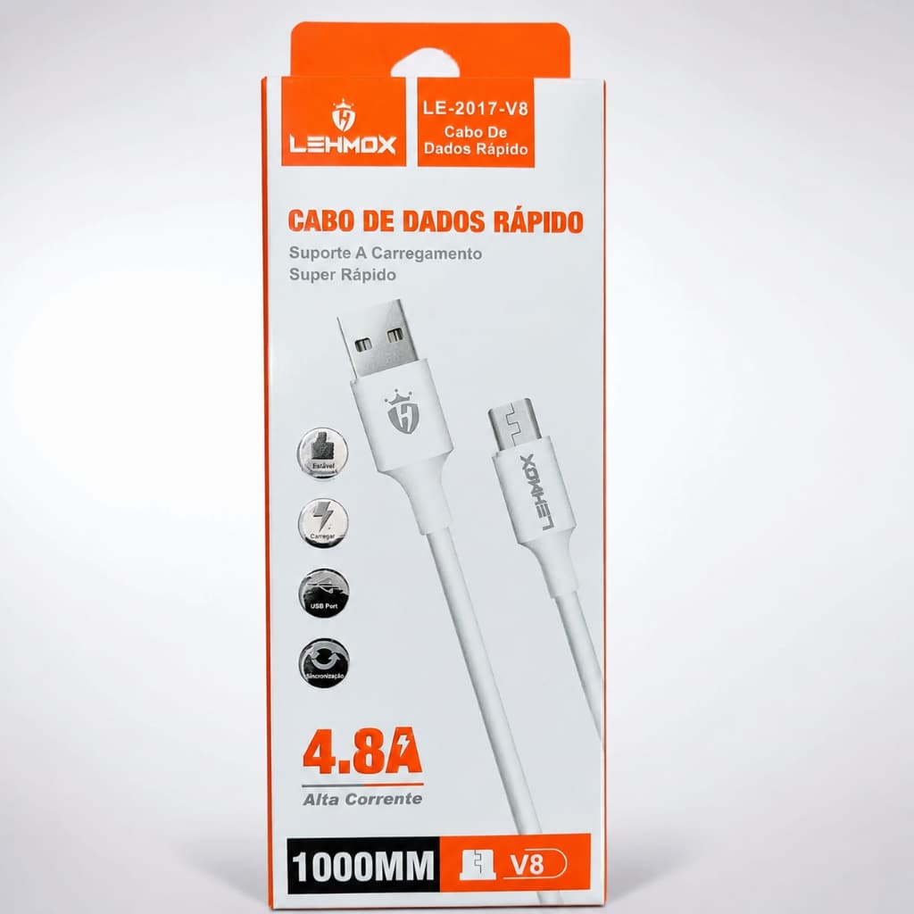 Cabo Micro Usb V8 1,0 m  Para Celular - Controle Ps4/xbox