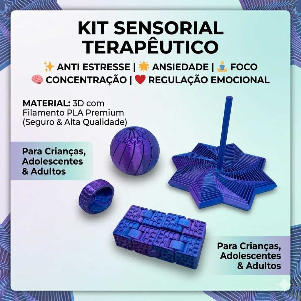 Kit Sensorial de Brinquedos Fidget Antiestresse Terapêutico para Regulação Emocional para Crianças e Adultos