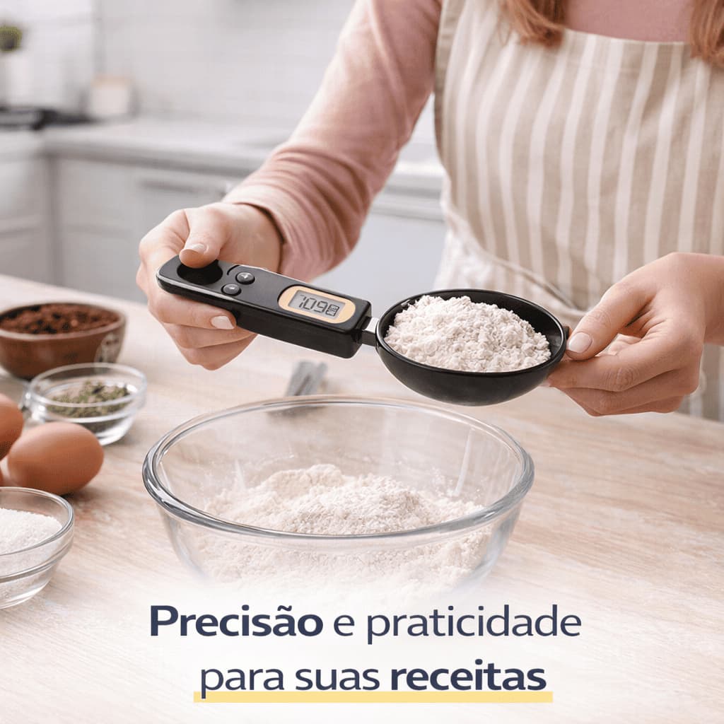 Balança Colher Digital Precisão 0,1g 500g Medidor Alimentos Café Dieta