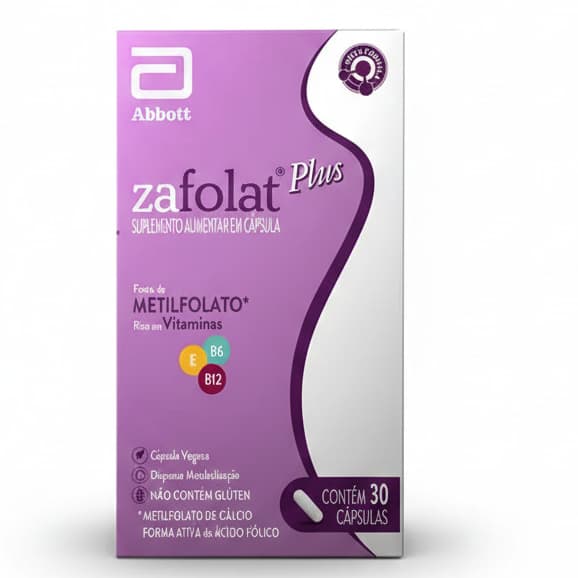 Zafolat Plus Abbott 30 Cápsulas Polivitamínico Para Gestantes Metilfolato Vitaminas B6 B12 E