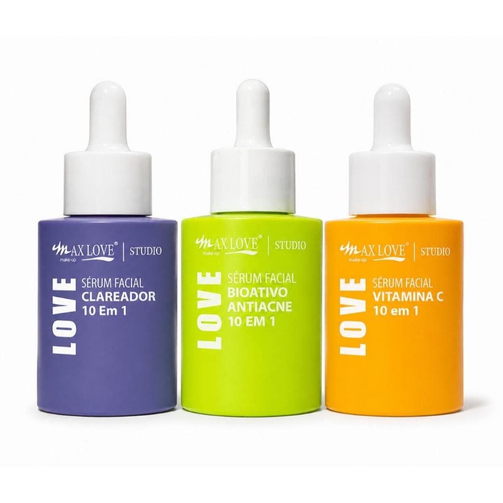 Kit Sérum Facial Max Love Clareador – Vitamina C + Bioativo Antiacne
