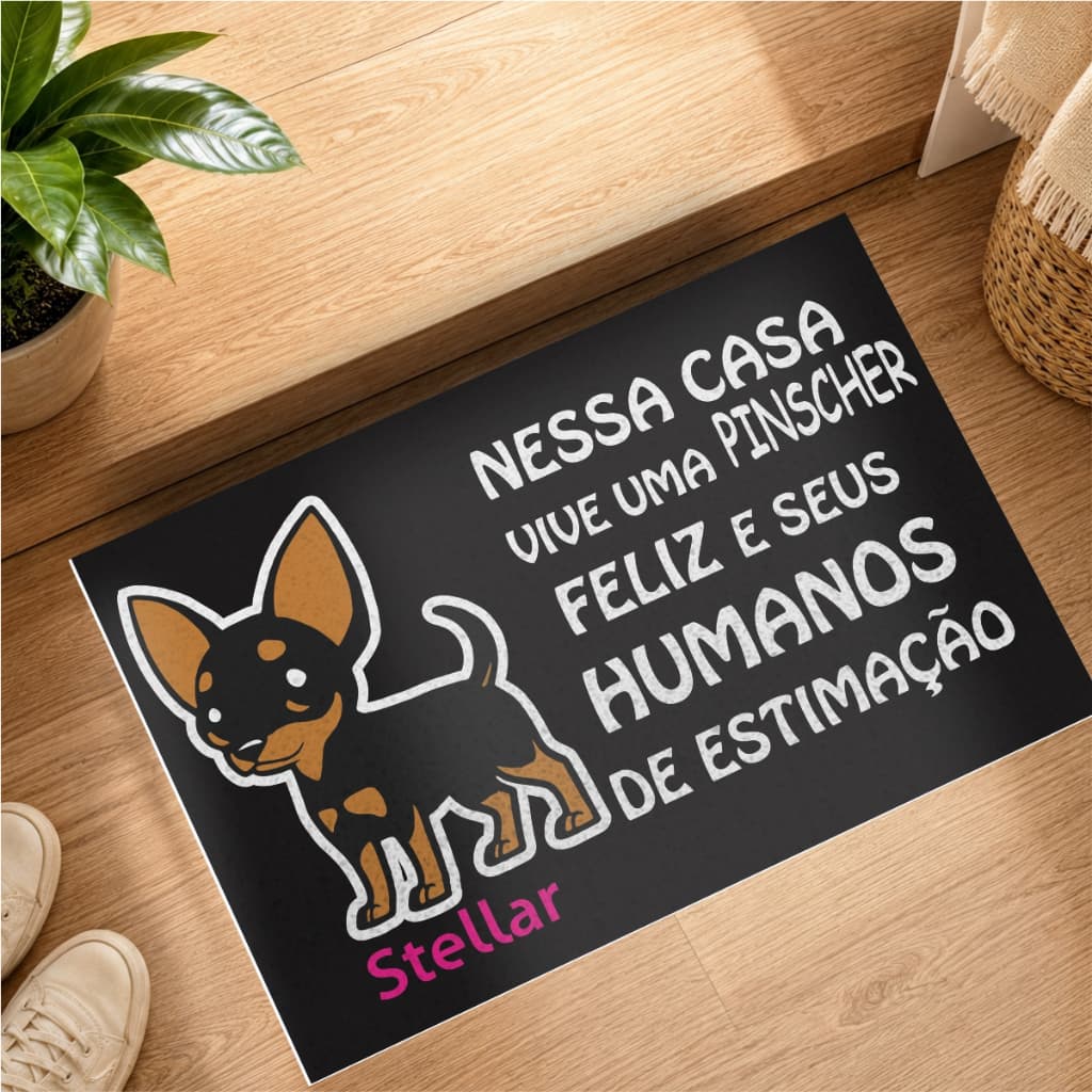 Tapete Para Porta Pinscher Feminino  / Personalize Com O Nome Do Seu Dog - CA245