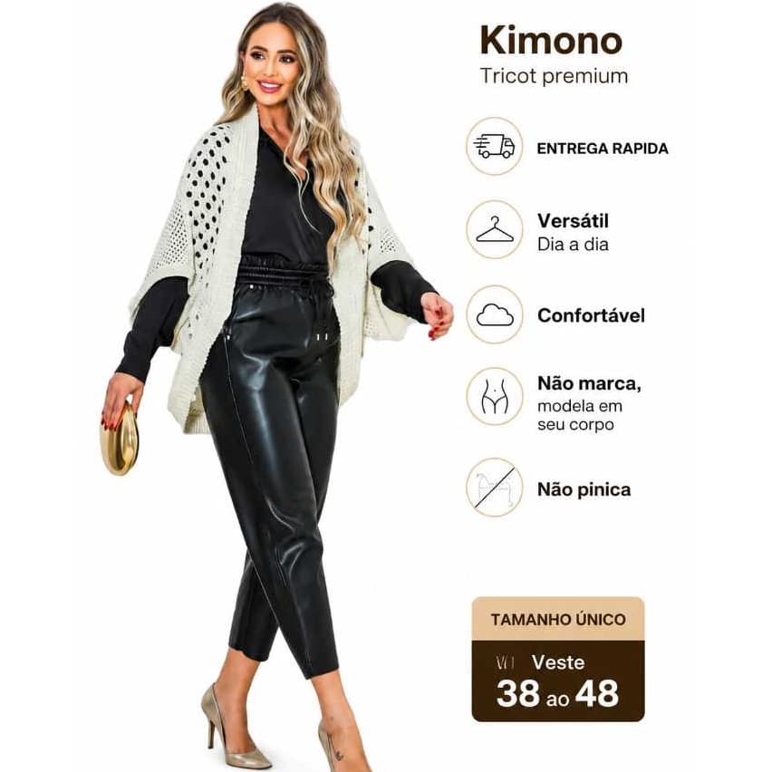 KIMONO CAPA LUXO TRICOT CASACO CROCHE CARDIGAN INVERNO FEMININO RENDADO  MODA ELEGANTE PREMIUM  PLUS SIZE ELEGANTE