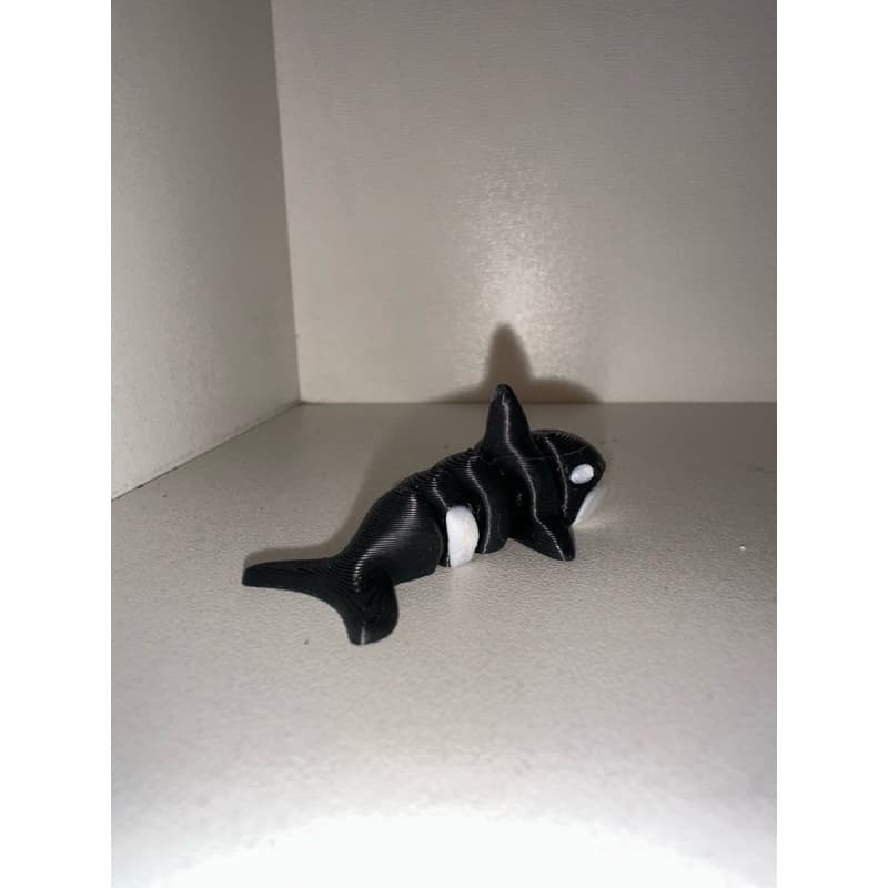 🐋 Mini Orca Articulada 5cm | Baleia Flexível Impressa em 3D | Miniatura Colecionável