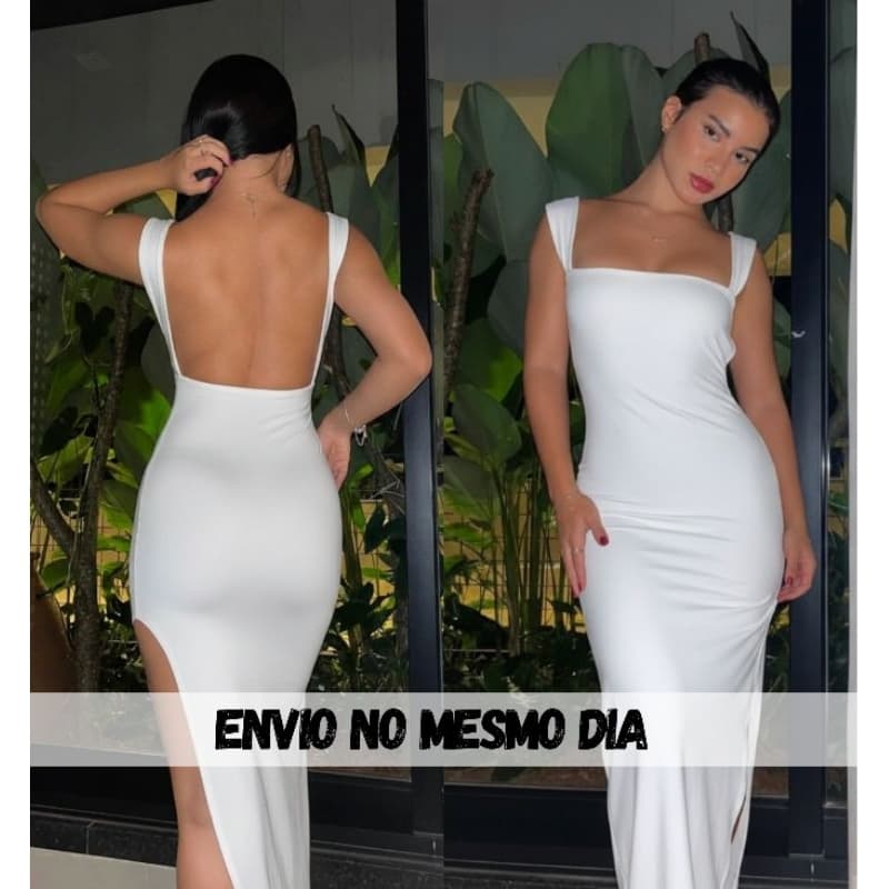 VESTIDO LONGO VIVI ELEGANTE FESTA CASAMENTO CONVIDADA FORMATURA MADRINHA COSTA NUA COM FENDA
