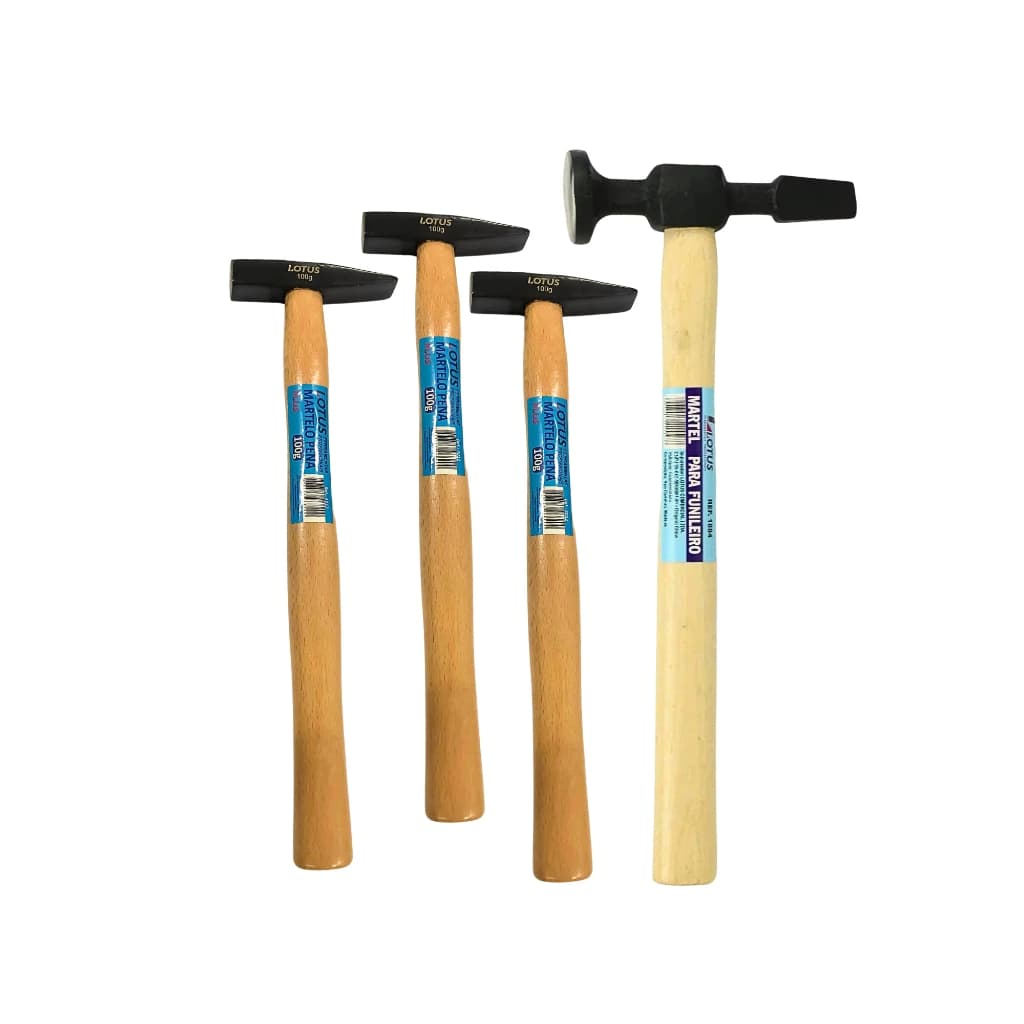 Kit Profissional 3 Martelos Pena 100g + 1 Martelo Funileiro