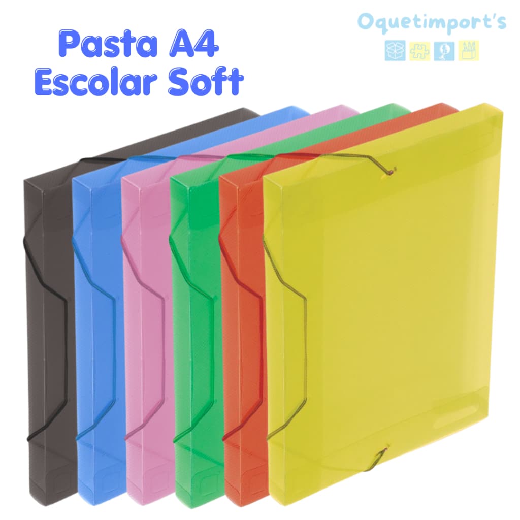 Pasta Aba A4 Elástico Coloridas Escolar Oficio Soft Polibrás Escritório Cursos Universidade