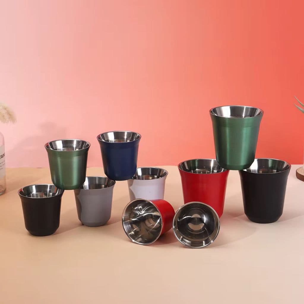 COPO TERMICO DE AÇO INOXIDAVEL 80 ML PARA CAFÉ, CHÁ, ÁGUA MORNA E OUTROS -2