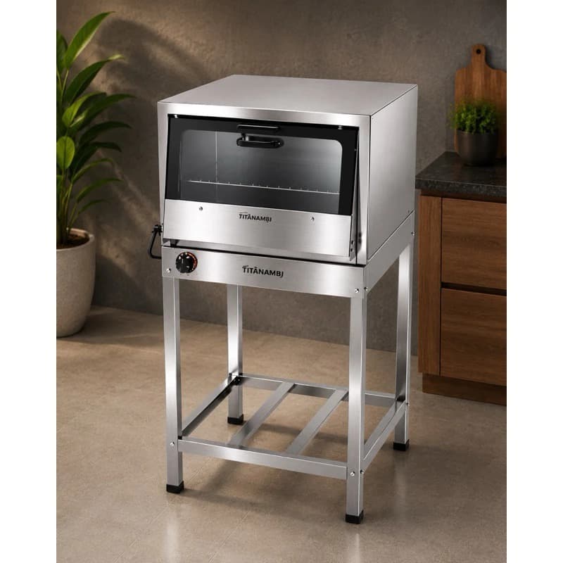 Forno Industrial 80 Litros Tampa De Vidro A Gás Glp Baixa Pressão