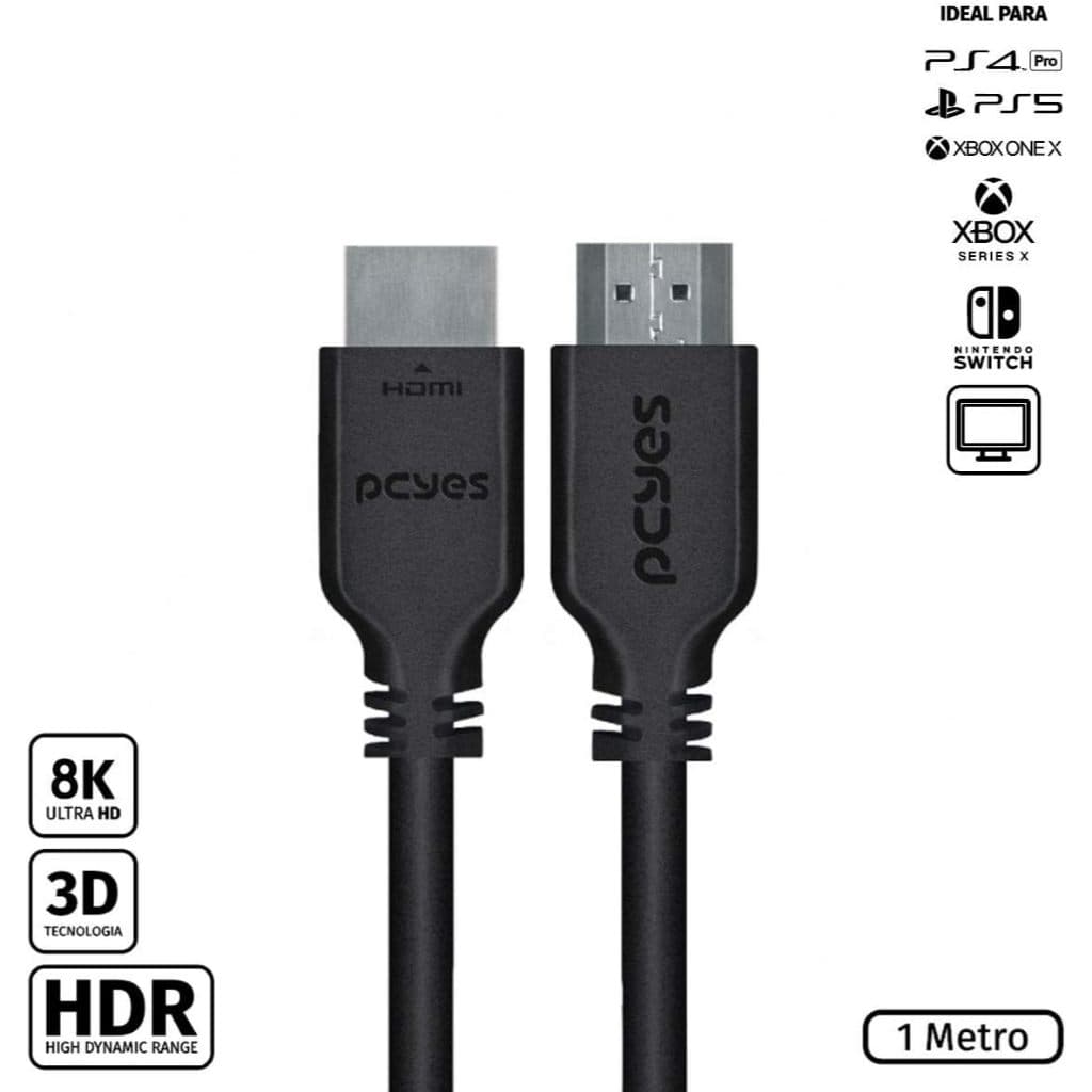 CABO HDMI ULTRA 2.1 28AWG PURO COBRE 8K 1 METRO - PHM21-1 - PCYes