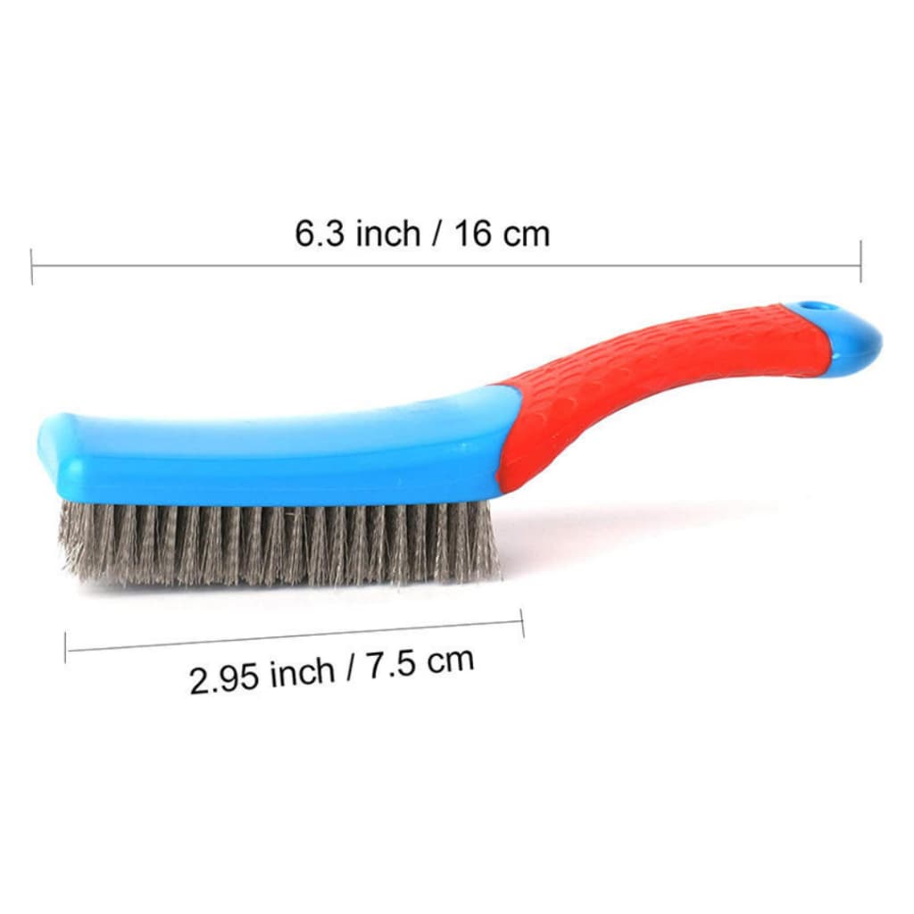 Escova De Aço Manual Para Remoção De Ferrugem Limpeza Industrial Cabo Ergonômico 16cm