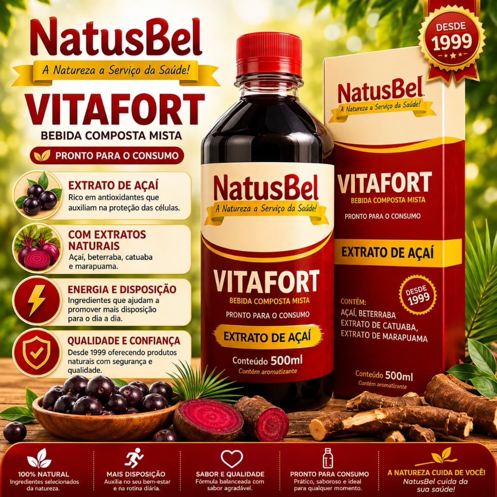 Vitafort 500ml - Natusbel | Força e Energia de Forma Natural