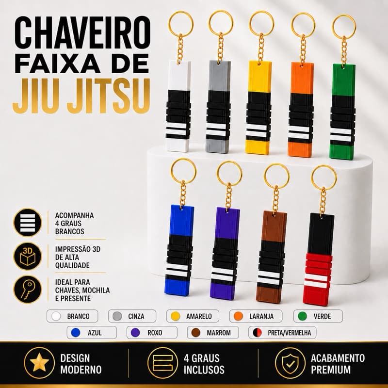 Chaveiro Jiu jitsu - Faixa Jiu jitsu / BJJ