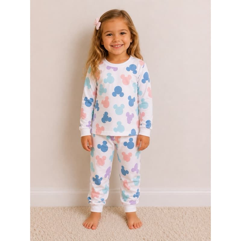 Pijama Infantil Manga longa Menina Tamanho 2 A 10 Anos Malha 100% Algodão