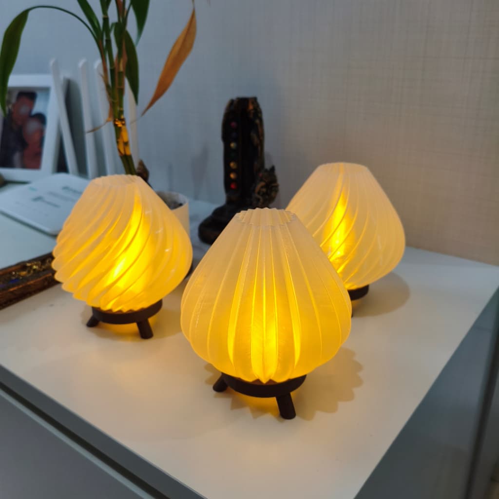 Luminária LED a Pilha Sem Fio Luz Quente Abajur Decorativo para Quarto Sala e Cabeceira