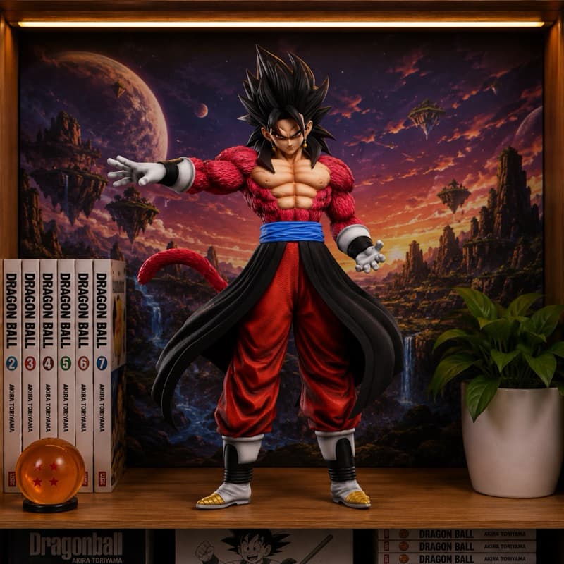 Action Figure Vegetto Super Sayajin 4 Com 30Cm Fusão Goku Vegeta Dragon Ball Z
