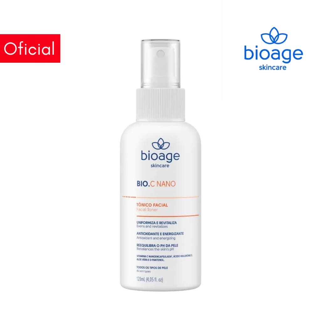 Bioage Tônico Facial com Vitamina C Uniformiza e Revitaliza - Bio.C Nano Tônico Facial 120ml