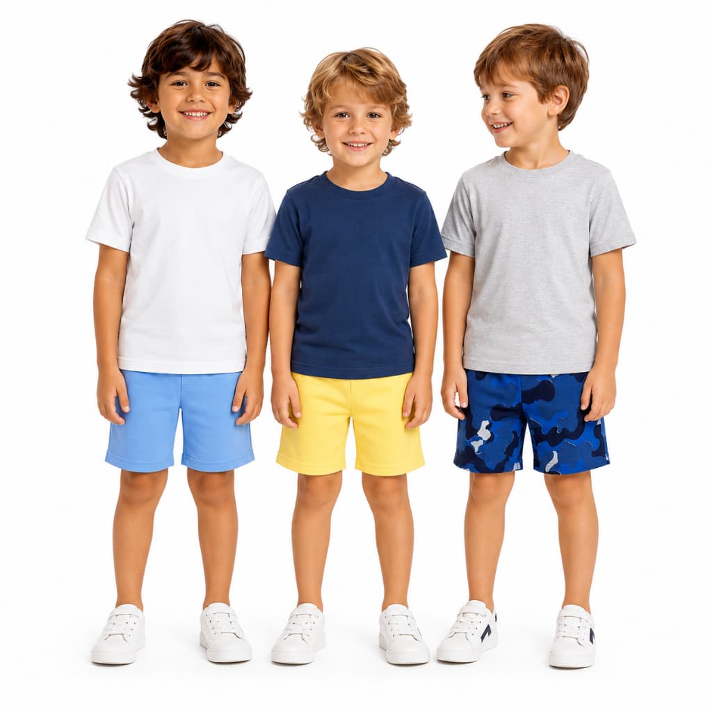 Kit 3 Bermudas Básicas Masculino Infantil Juvenil Shorts Menino Tamanhos 1 ao 16