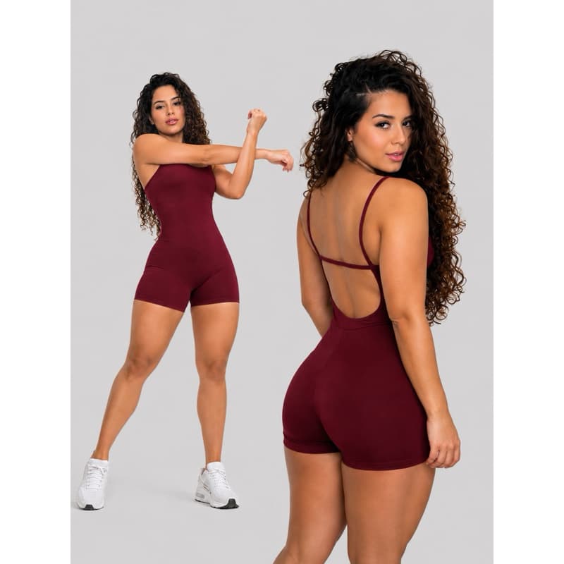 Macaquinhos Fitness Academia Feminino Shorts Top Alça Suplex
