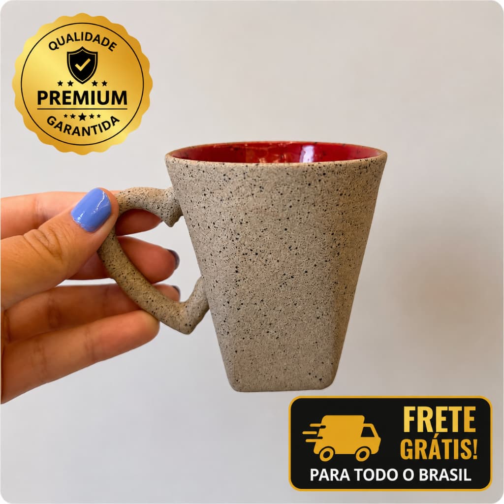 Caneca Café e Chá 120ml Cor Areia Linha Premium Mesa Posta