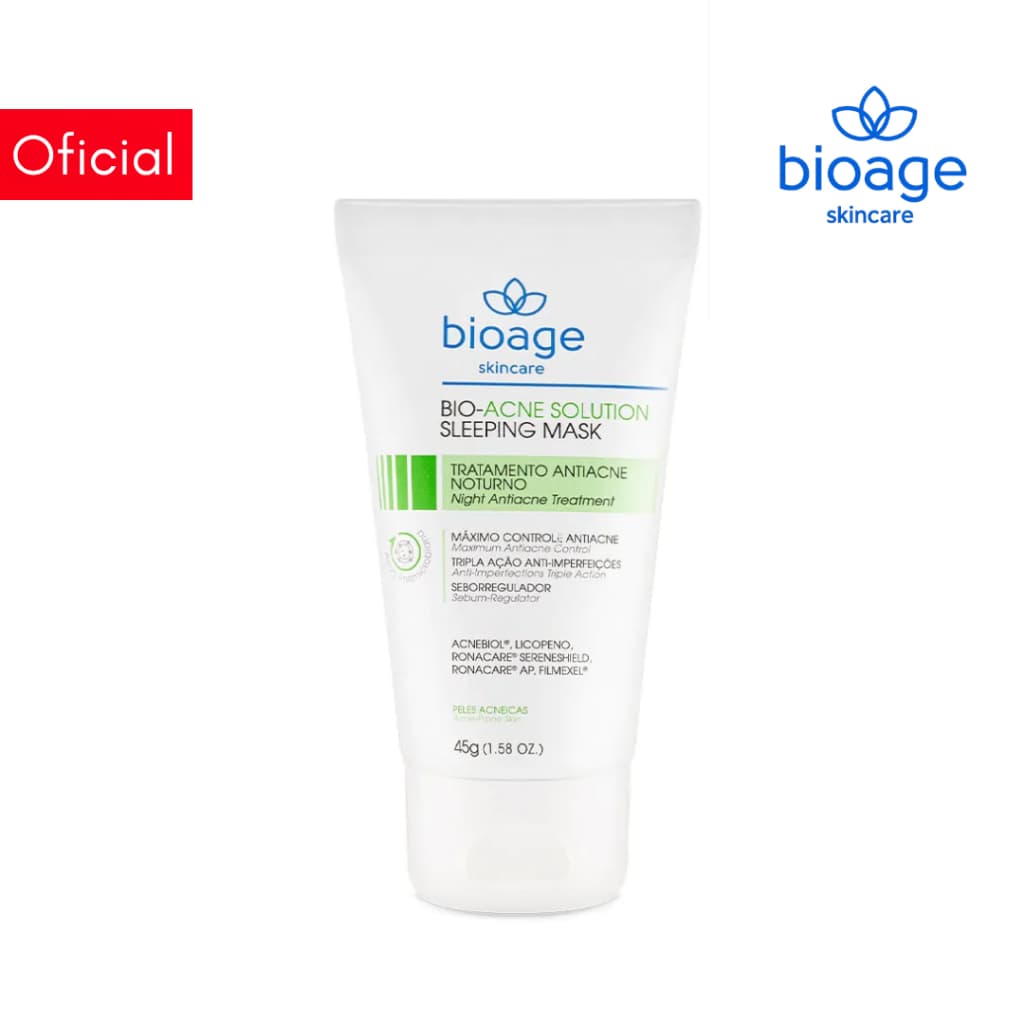 Bioage Máscara Facial Antiacne Noturna Tripla Ação Anti-Imperfeições 45g