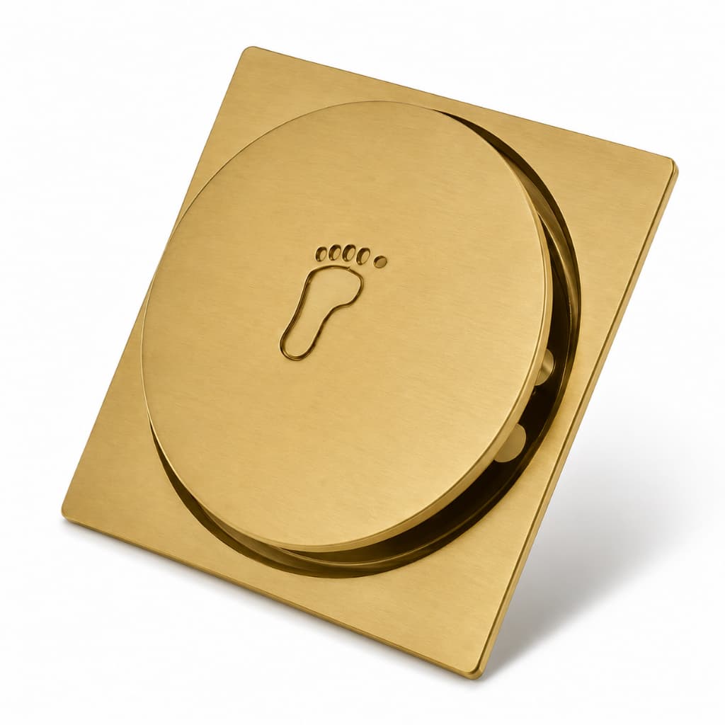 Ralo Click Lux Matte Dourado Fosco Para Piso 15cm