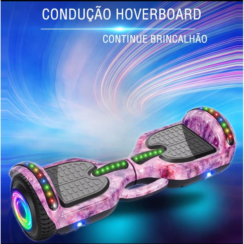 Hoverboard Skate Elétrico com Bluetooth e Luz de Led rodas 6,5”